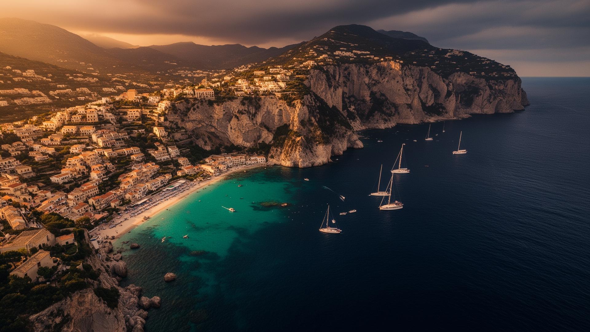 Cinematic coastline at golden hour